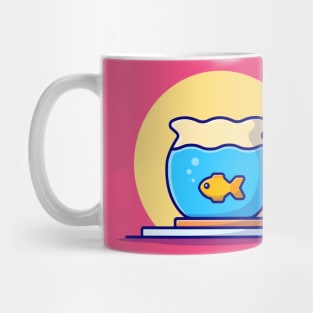 Fish Swimming In The Aquarium Cartoon Vector Icon Illustration Mug